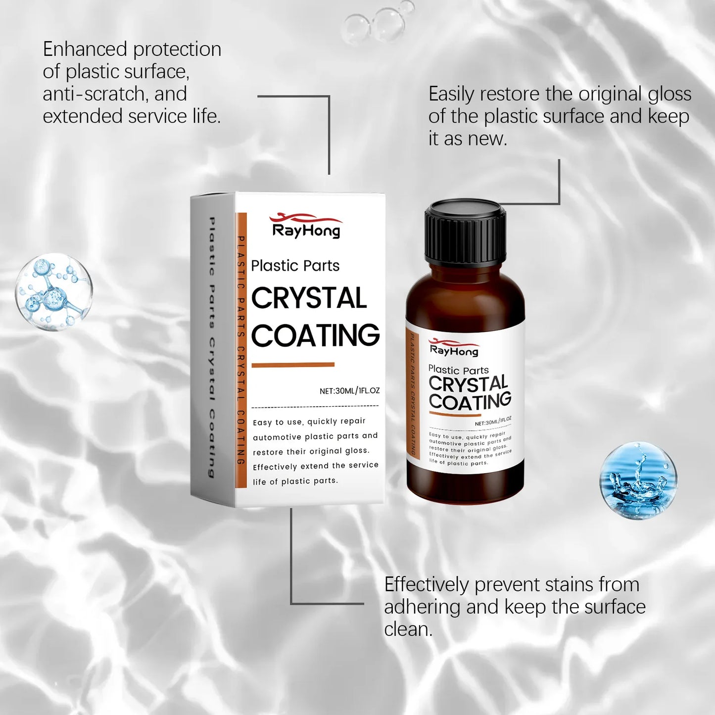 RayHong Crystal Plastic Coating Agent – Car Gloss & Protection