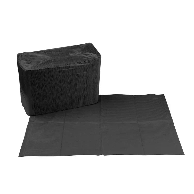 Disposable Waterproof Bibs & Table Covers 125 Pcs | Black