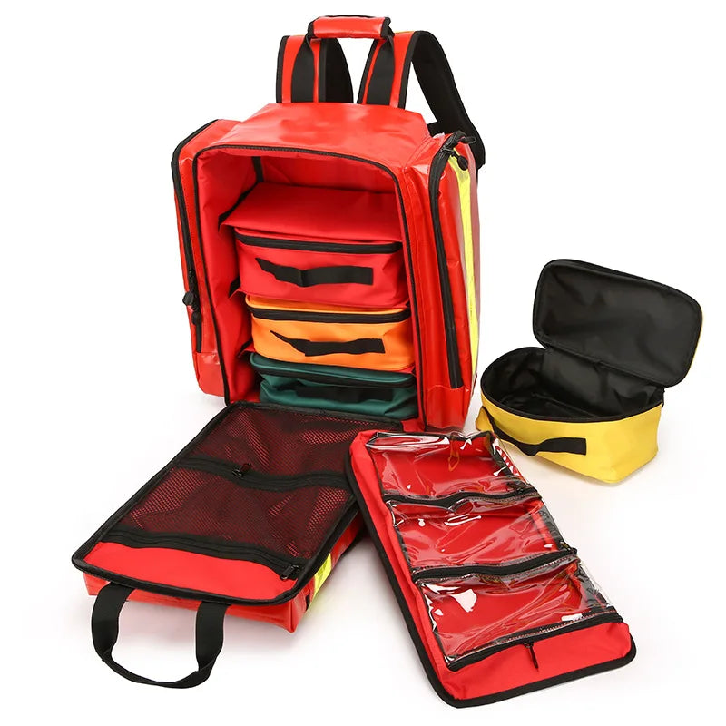 Large Capacity Waterproof and Sturdy Nylon PVC Emergency Backpack Medical Emergency Backpack Peaceful Pleasures Health and Wellness