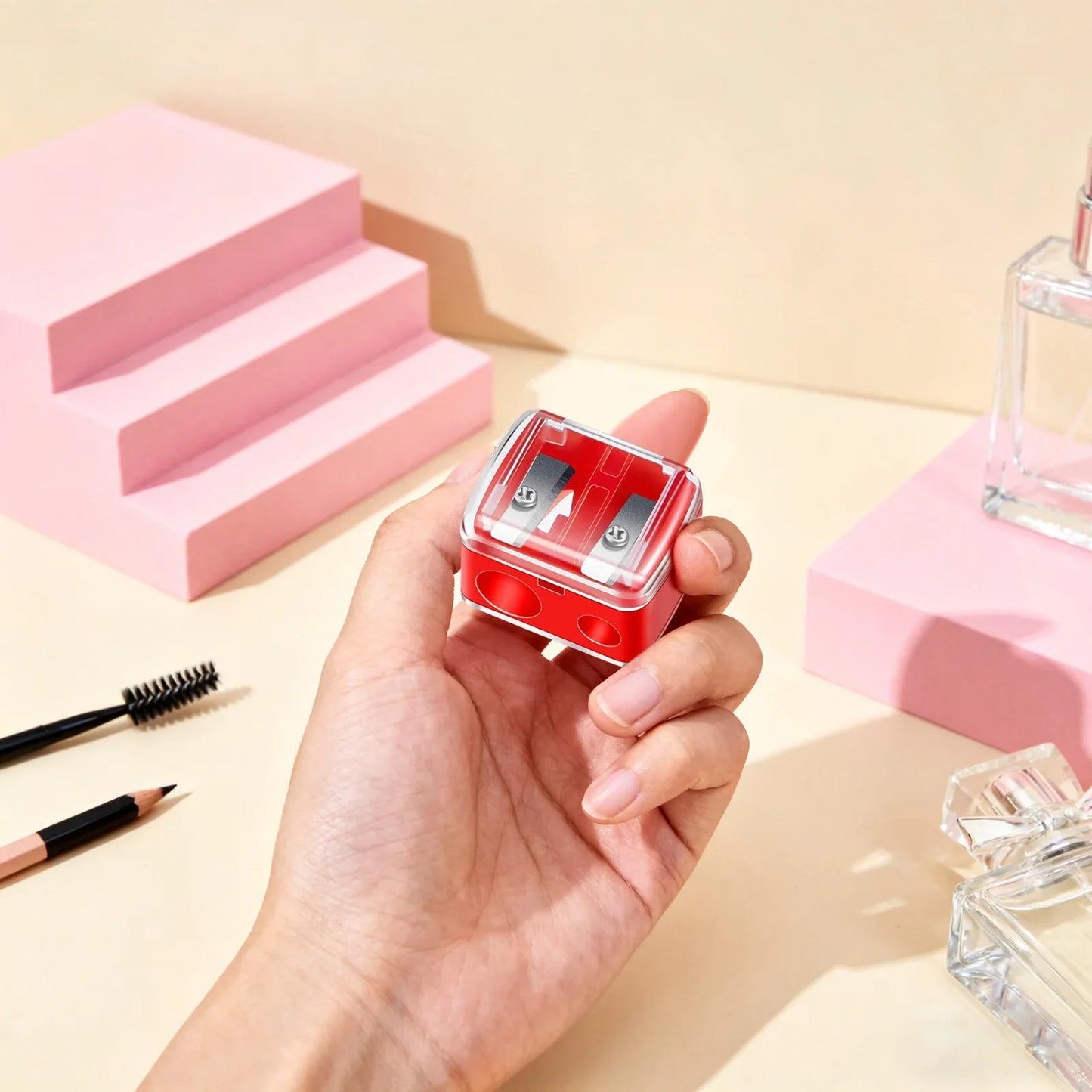 2-in-1 Double Hole Makeup Pencil Sharpener – Eyebrow & Liner