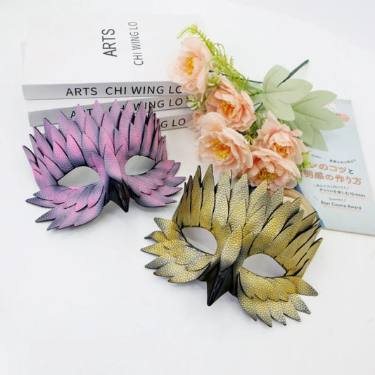 Elegant Feather Half Face Mask | Halloween & Masquerade Costume Feather Mask Oasis Select