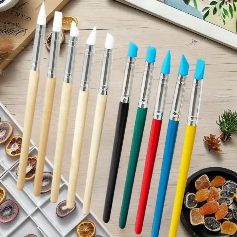 5/10Pcs Silicone Clay Sculpting Tool For Brush Modeling Dotting Nail Art Pottery Clay Tools DIY Carving Sculpting Tools Peaceful Pleasures Health and Wellness