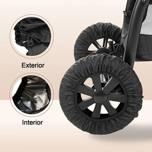 4PCS Stroller Wheel Covers Dustproof Durable Baby Umbrella Wheel Protector Set Easy Disassemble Practical Accessories Peaceful Pleasures Health and Wellness