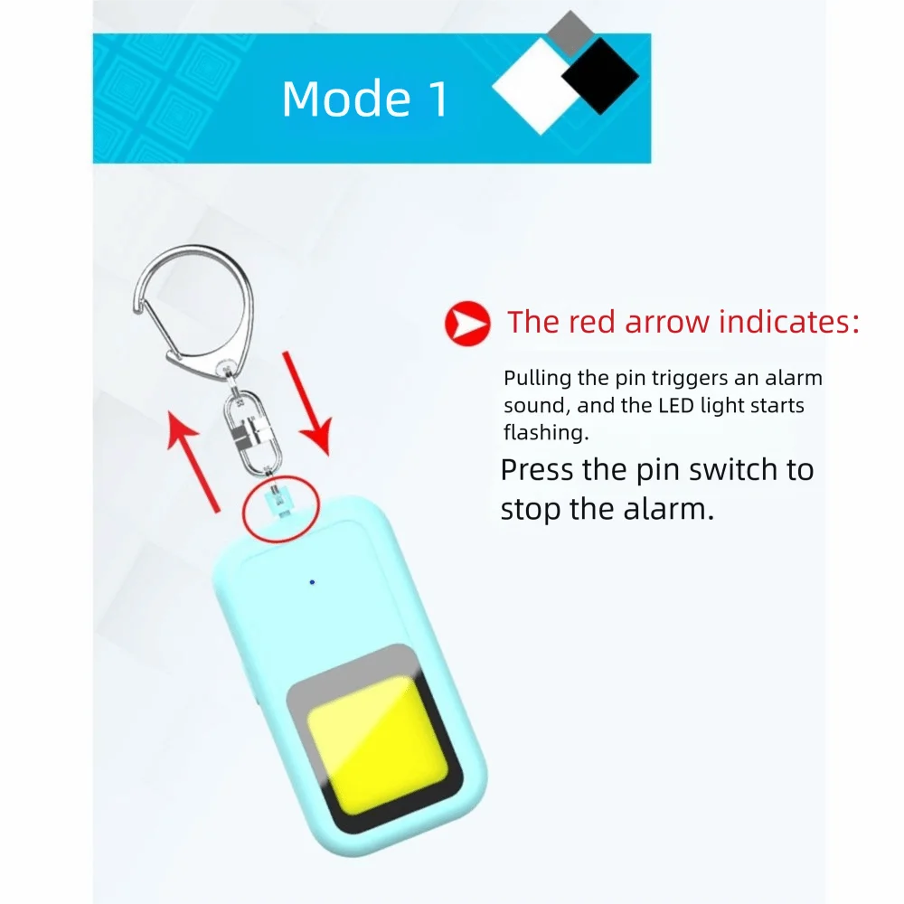 130 DB Safe Sound Personal Alarm LED Strobe Light 2 Modes Alarm Self Defence Alarm Keychain Waterproof with Hanging Hook Peaceful Pleasures Health and Wellness