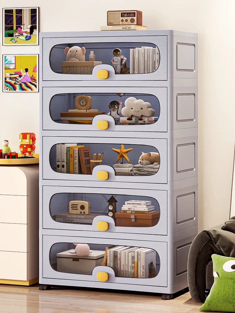 60cm Flip-Top Multi-Layer Storage Cabinet with Casters
