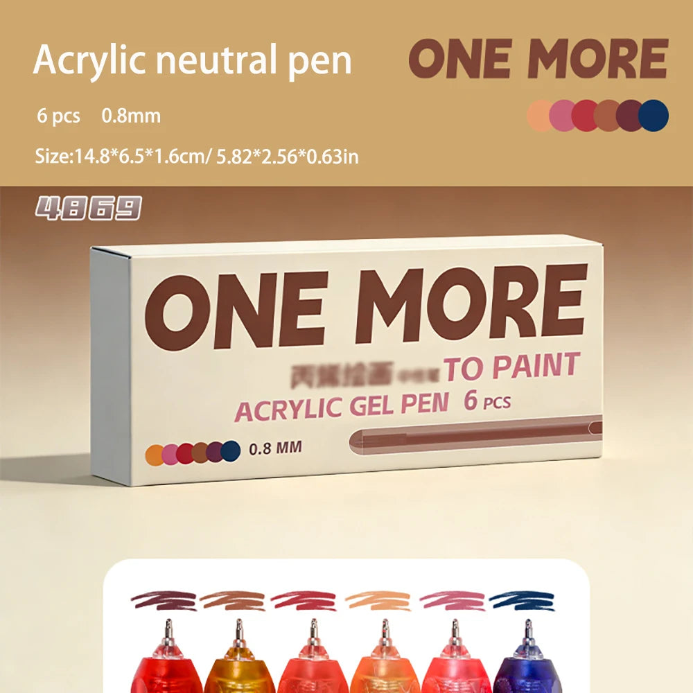 Multi Colored Acrylic Pen 0 8 Neutral Used Painting Nail Art Student