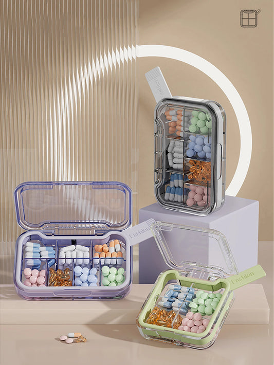 1Pc Travel Pill Case Medicine Storage Organizer Container Drug Tablet Dispenser Independent Lattice Pill Box Jewelry Storage Box Peaceful Pleasures Health and Wellness