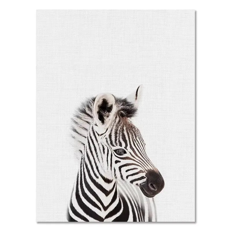Funny Animal Bathroom Canvas Wall Art | Zebra Giraffe Tiger