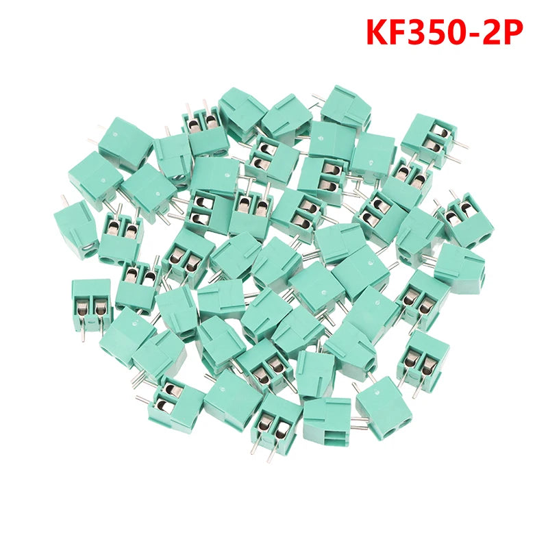 New 50pcs Kf350-2p 3p 3.5mm 300v 10A Pitch 2 3 Pin Spliceable Plug-in PCB Screw Terminal Block Connector FOR 24-18 AWG CABLE Peaceful Pleasures Health and Wellness A1