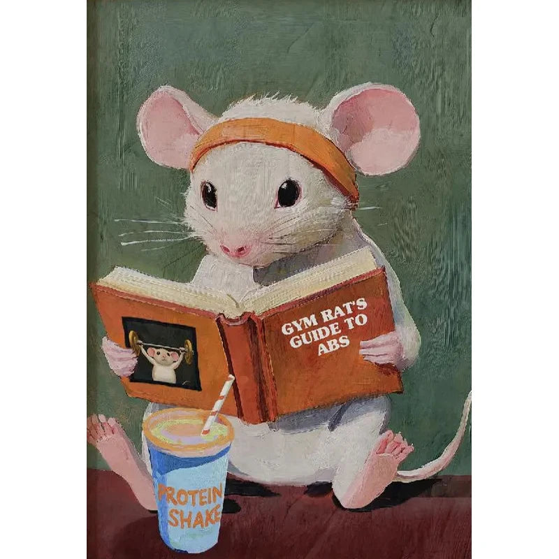 Animal Reading Canvas Poster | Kids Room Inspirational Wall Art