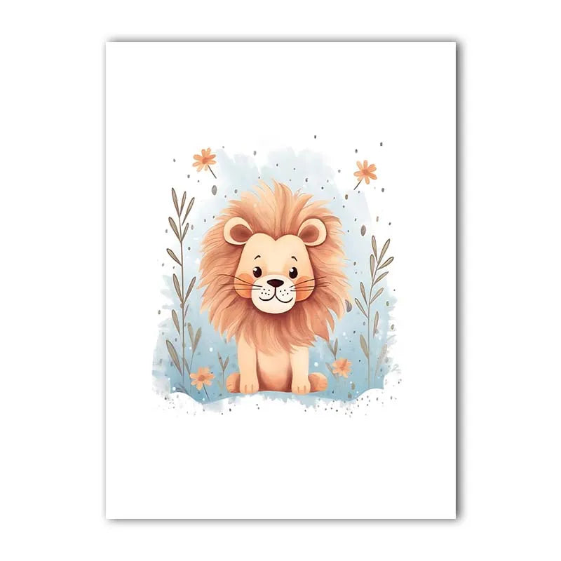 Nordic Lion Canvas Wall Art for Nursery & Kids Room | TAAWAA Canvas Wall Art Peaceful Pleasures Health and Wellness 02 50x70cm NoFrame China Mainland