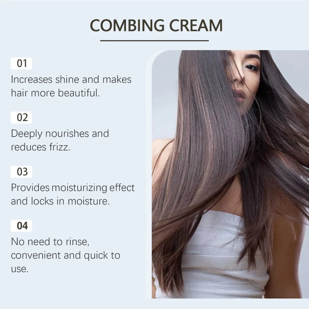 Leave-In Conditioner for Curl and Dry Hair Non-stick Hydrates Moisturize Shiny Nourishing Smoothing Anti-Frizz Care Cream 1/2pcs Peaceful Pleasures Health and Wellness