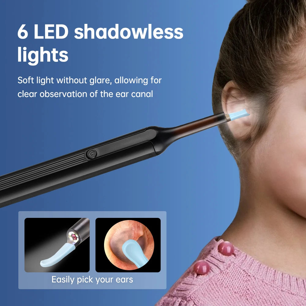 Visual Ear Pick Kit Wireless HD Earwax Cleaner with Camera USB Rechargeable Endoscope Earpick Support for IOS & Android Peaceful Pleasures Health and Wellness