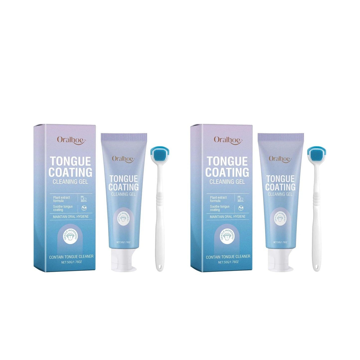 Tongue Cleaning Gel Set – Bad Breath & Bacteria Fighter Kit