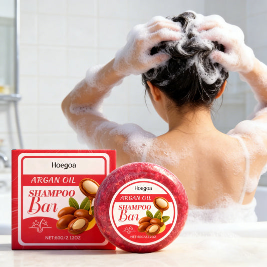 HOEGOA Argan Oil Shampoo Bar – Oil Control & Moisturizing 60g Solid Shampoo Bar Peaceful Pleasures Health and Wellness