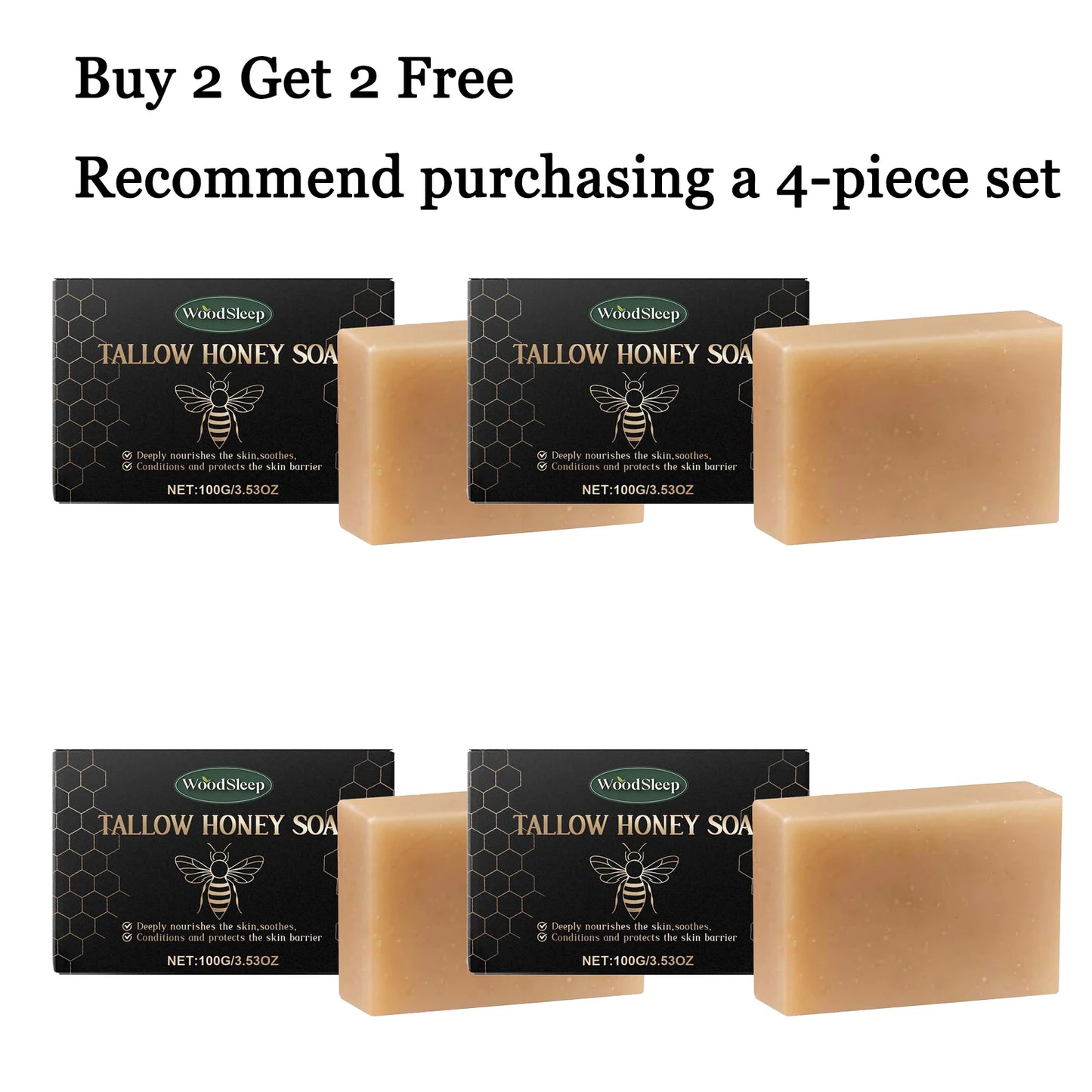 Tallow Honey Soap 100g – Hydrating Natural Cleansing Bar