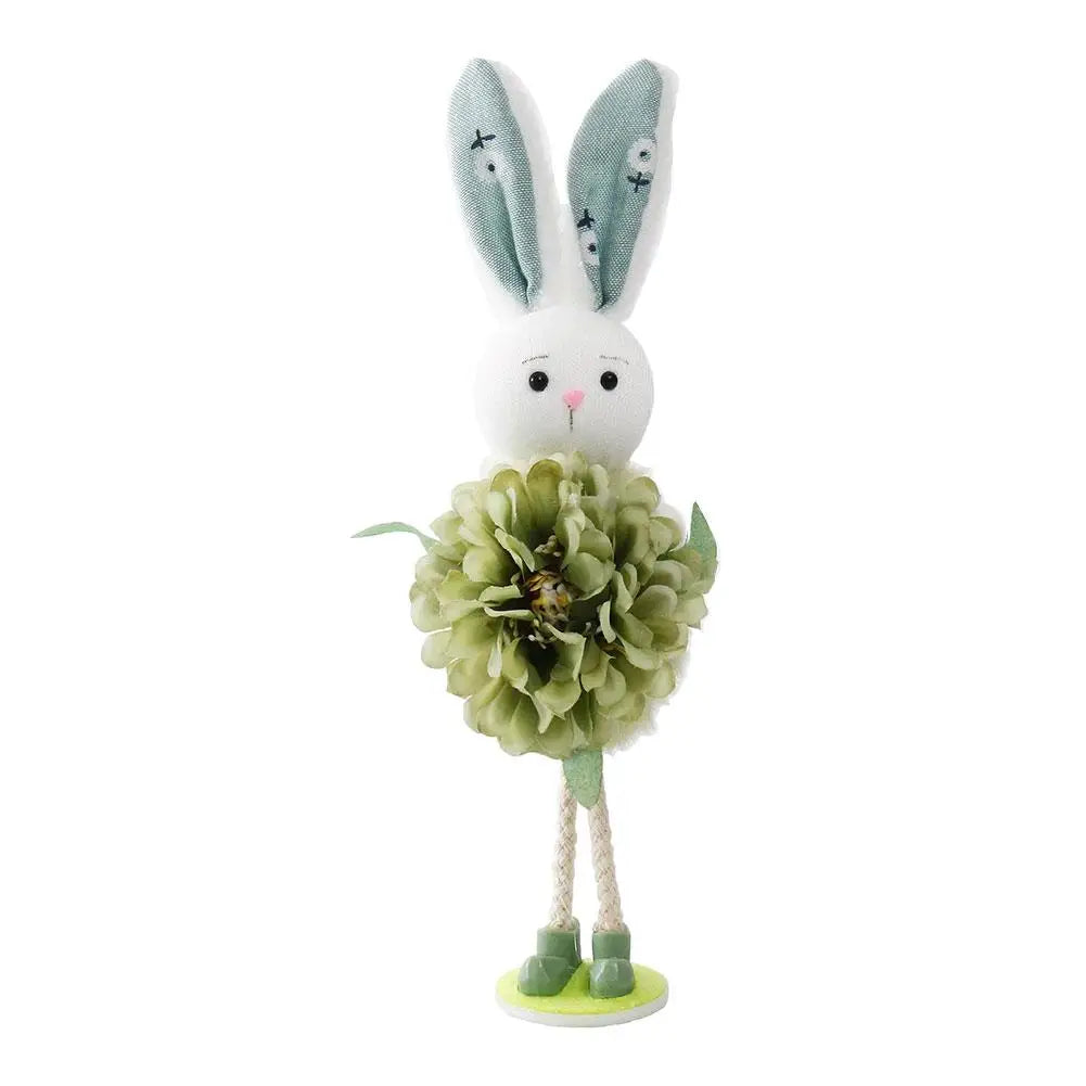 Easter Bunny Figurine | Spring Floral Rabbit Desktop Ornament