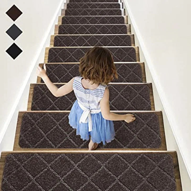 Non-Slip Staircase Mat Stair Carpet Treads Stair Pads Rug Tread Safety for Kids Elders and Dogs Home Hospistal Indoor Use Peaceful Pleasures Health and Wellness Style C Coffee 20W 76L cm 1pc
