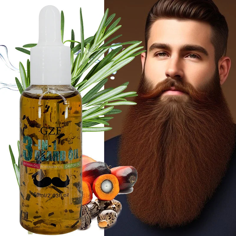 GZE 3-in-1 Beard Oil | Batana, Rosemary & Castor Oil – 60mL