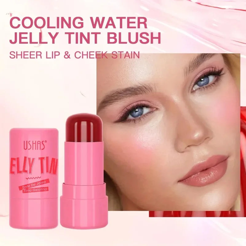 4 Colors Jelly Blush Stick Lip Balm Eyeshadow 3-in-1 Multi-Use Matte Blush Moisturize Brighten Lip Gloss Peaceful Pleasures Health and Wellness