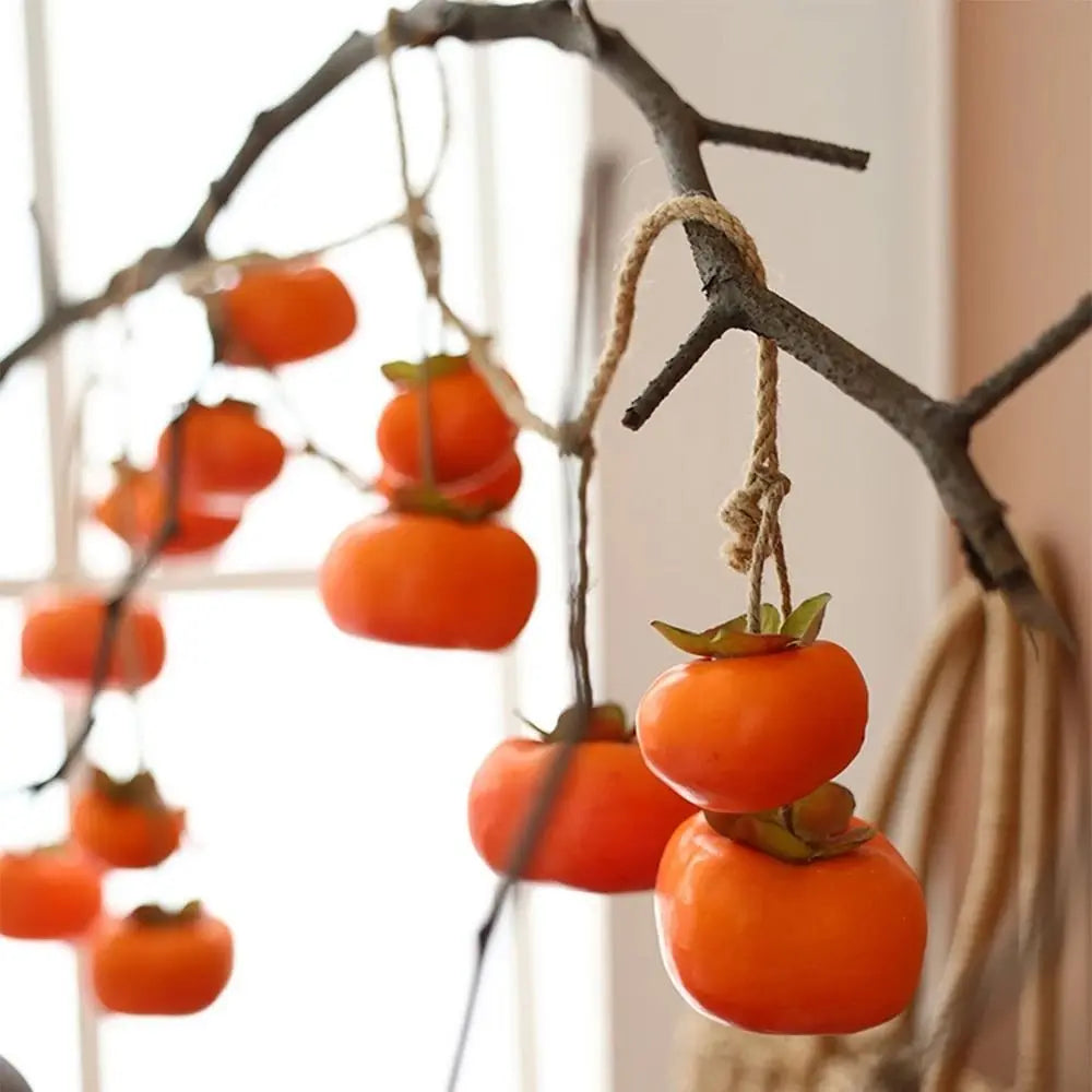Artificial Persimmon Garland – 80cm Hanging Wall Decoration