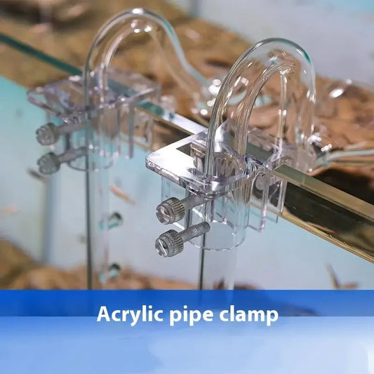 Acrylic Fish Tank Pipe Clamp Holder | Inflow Outflow Filter Rack Aquarium Pipe Clamp Peaceful Pleasures Health and Wellness
