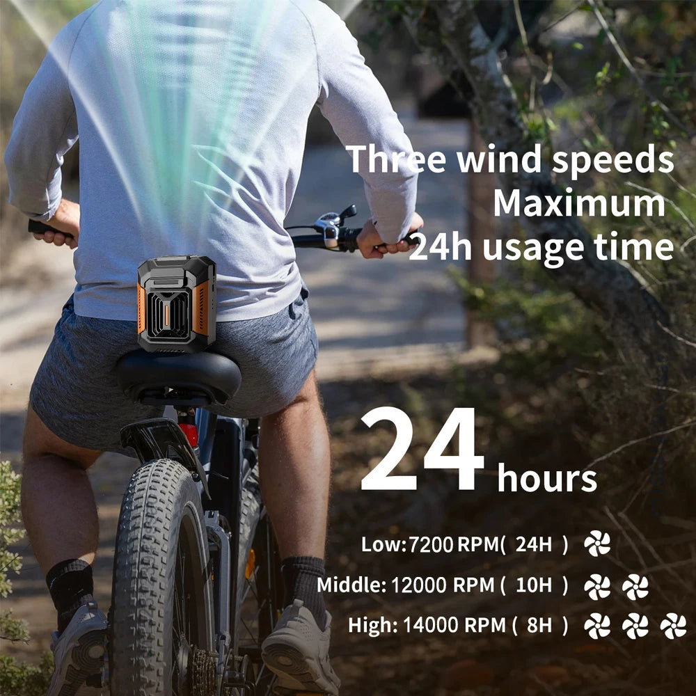 Portable Waist Fan Hanging Neck Fan Rechargeable Air Circulation Fan for Outdoor Sport Mini Bladeless Waist Fan with Power Bank Peaceful Pleasures Health and Wellness