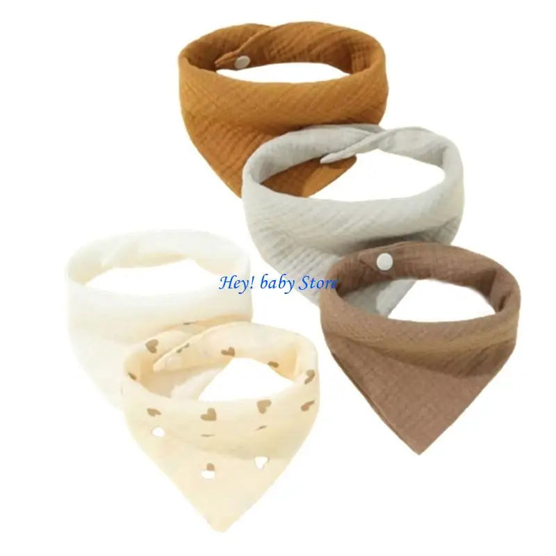 5-Pack Soft Cotton Baby Drool Bibs | Teething Burp Cloths