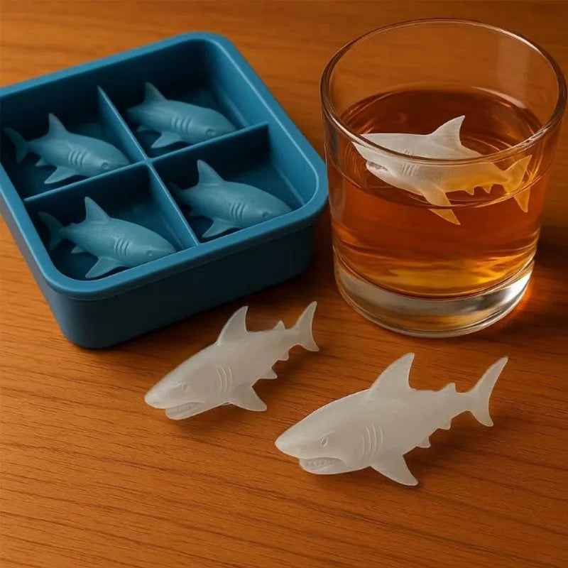 3D Shark Ice Mold – Silicone Whiskey & Cocktail Ice Tray