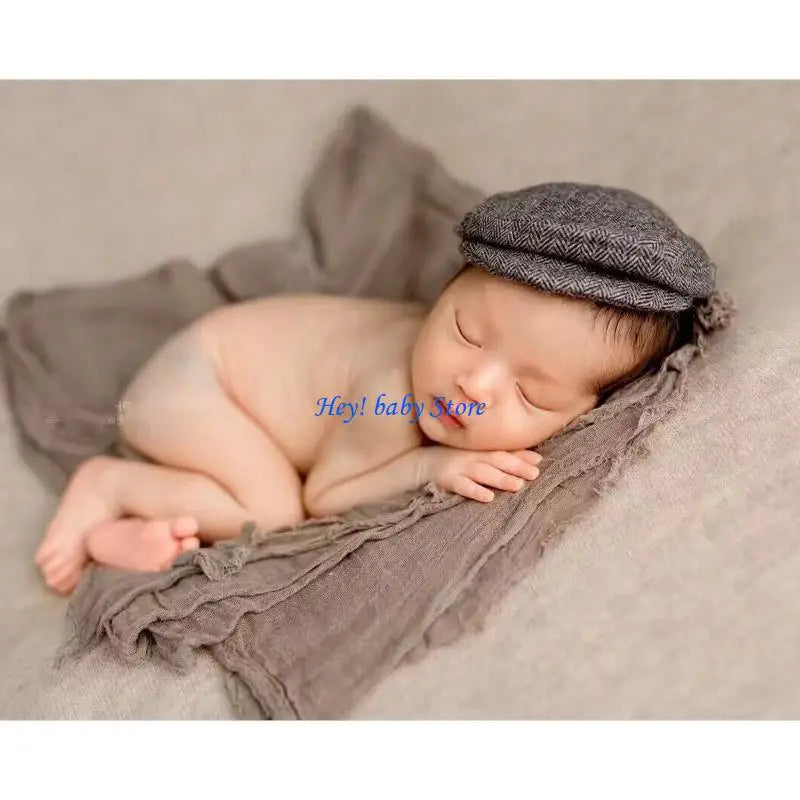 Newborn Baby Beanie Hat & Bow Tie Photography Props Set