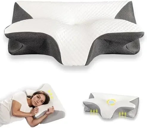 Ergonomic Cervical Pillow for Neck Pain Relief, Side Sleeper Support with Memory Foam Peaceful Pleasures Health and Wellness United States