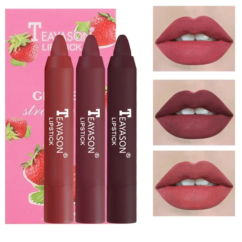 3-Piece Velvet Matte Lipstick Set – Waterproof Long-Lasting Color