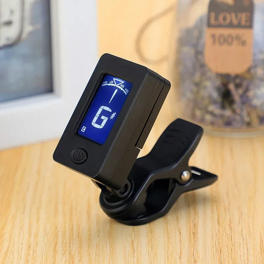 Professional Clip-on 360 Degree Acoustic Guitar Tuner LCD Screen Peaceful Pleasures Health and Wellness