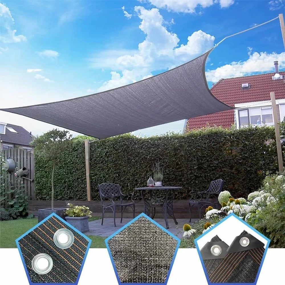 12PIN Black Sunshade Net Shading 70~80% Plant Greenhouse Cover Mesh Fence Privacy Screen Garden Sun Shed Outdoor Anti-UV Peaceful Pleasures Health and Wellness