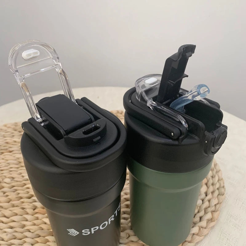 Large Insulated Water Bottle with Straw | 500ml & 680ml Thermos Insulated Water Bottle Peaceful Pleasures Health and Wellness