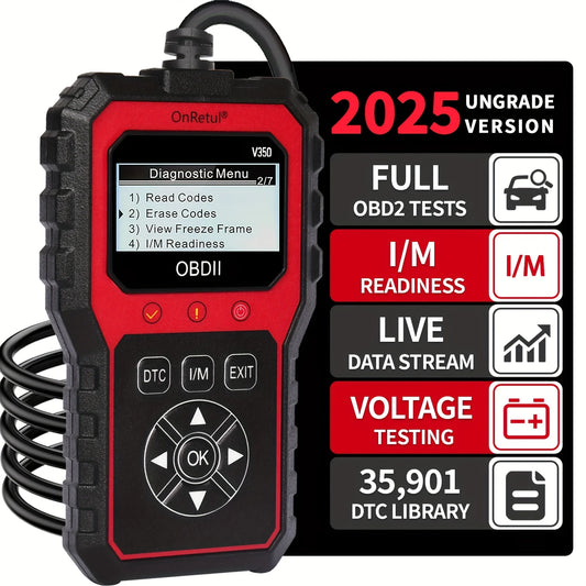 OBD2 Scanner V350 – Handheld Car Diagnostic Tool & DTC Reader Peaceful Pleasures Health and Wellness Red