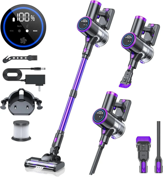 Lightweight Cordless Stick Vacuum Cleaner with LED Display, 40Min Battery, 6-in-1 for Home Floors & Carpets Peaceful Pleasures Health and Wellness United States