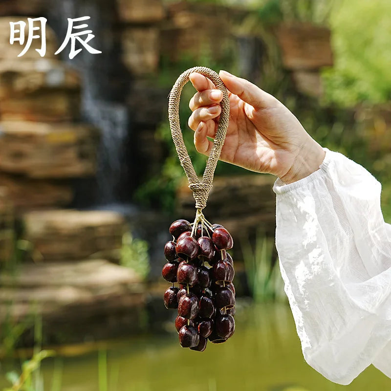 Hand Rattle Flower Bean Kou Pala 4 Handmade Nut Shell Indonesia