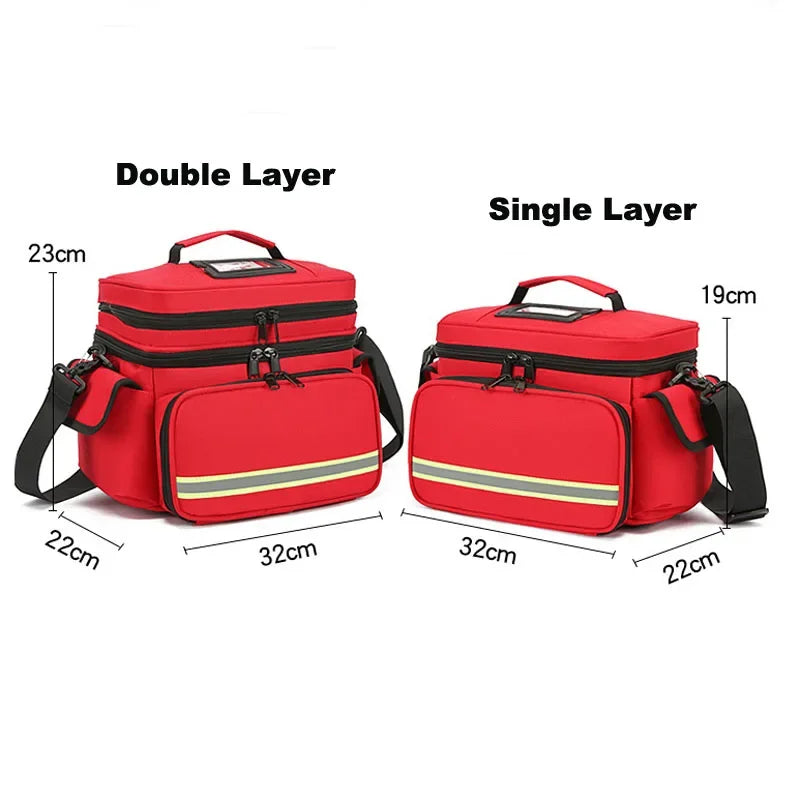 Double Layer Medical Bag Empty First Aid Bag Emergency Trauma Bag Empty, First Responder Organizer for Nurses,Home Health Care Peaceful Pleasures Health and Wellness