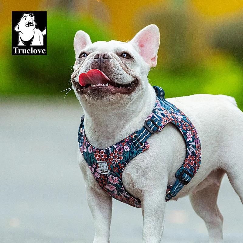 Truelove Pet Harness Floral Floral Doggy Harness Dog Vest Type Dog Walking Chain Small Medium Puppy Cat Printed Cotton TLH1912 Peaceful Pleasures Health and Wellness