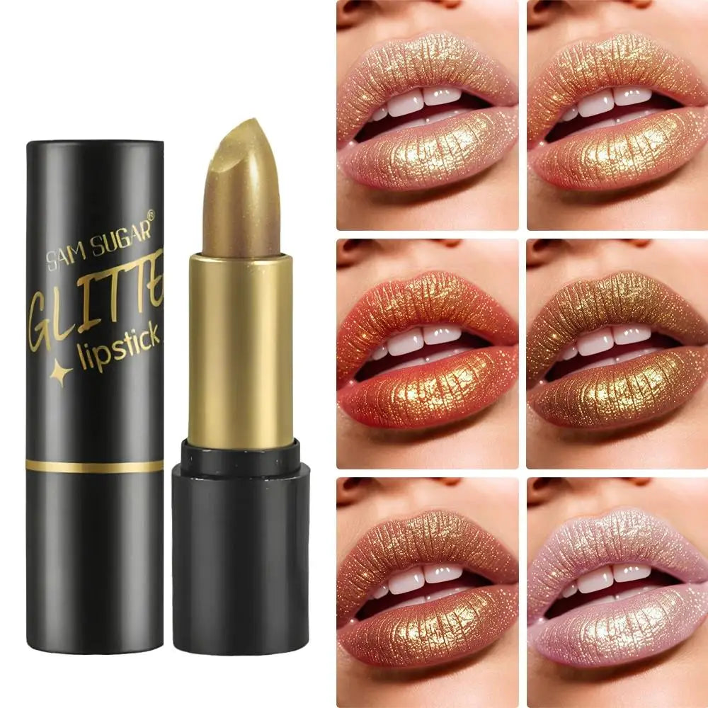 SAM SUGAR Pearlescent Shimmer Lipstick – Waterproof & Moisturizing