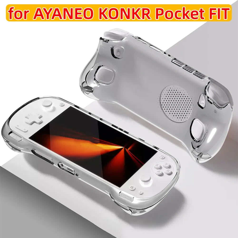 Clear Anti-Scratch Shockproof TPU Soft Shell for AYANEO KONKR Pocket FIT Handheld Game Console 1:1 Precise Cutouts Full Coverage Peaceful Pleasures Health and Wellness
