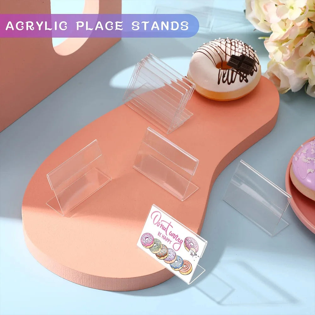 Mini Acrylic Sign Display Holder Name Card Tag Label Stand Bracket