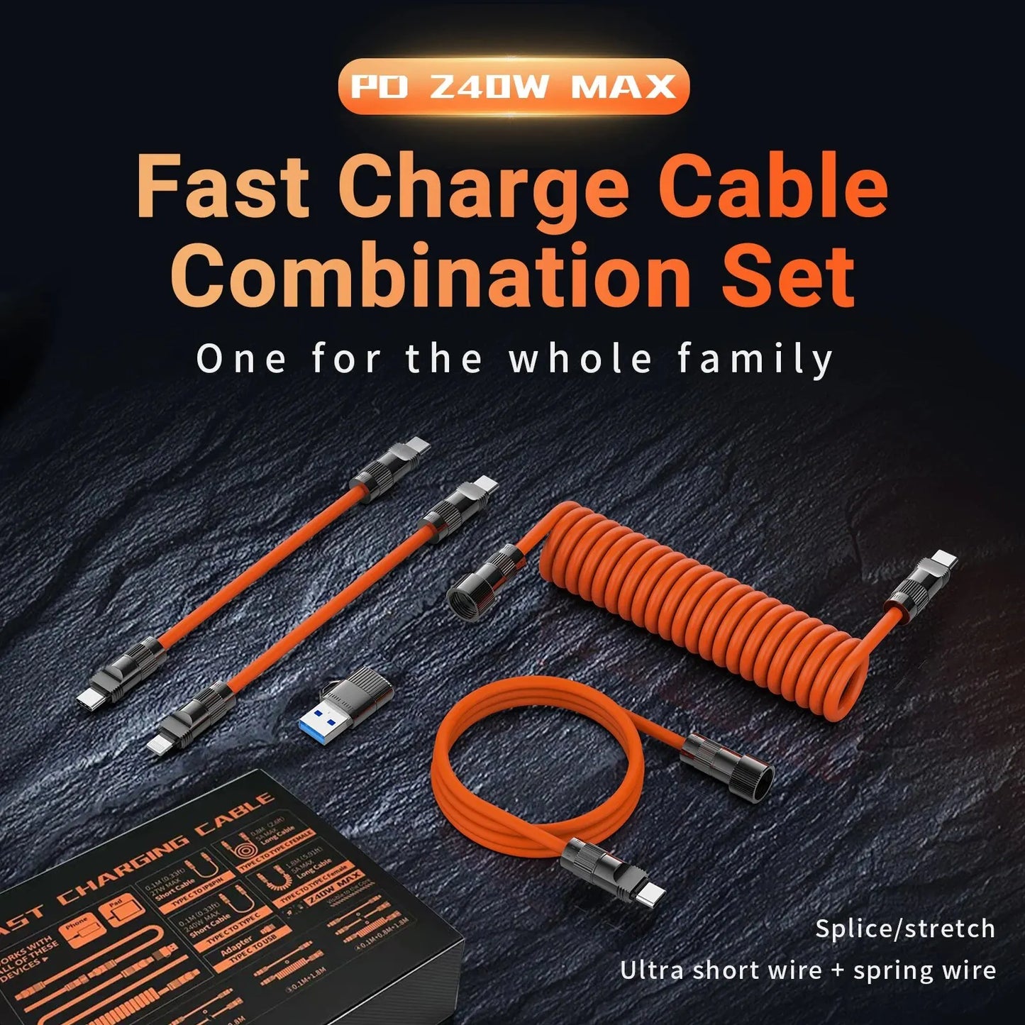 Gopala PD 240W Fast Charging Cable Set | USB-C Lightning USB-A