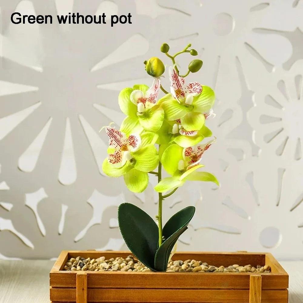 White Artificial Orchid Arrangement with Vase | Home Decor