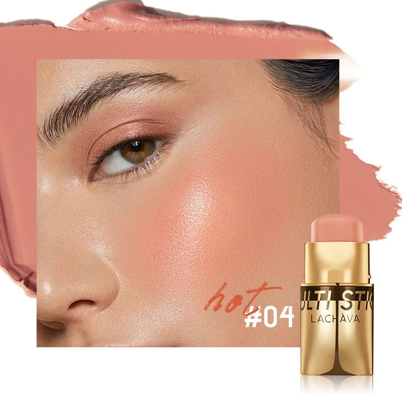 QiBest 3-in-1 Waterproof Blush Stick – Lips, Face & Eyes