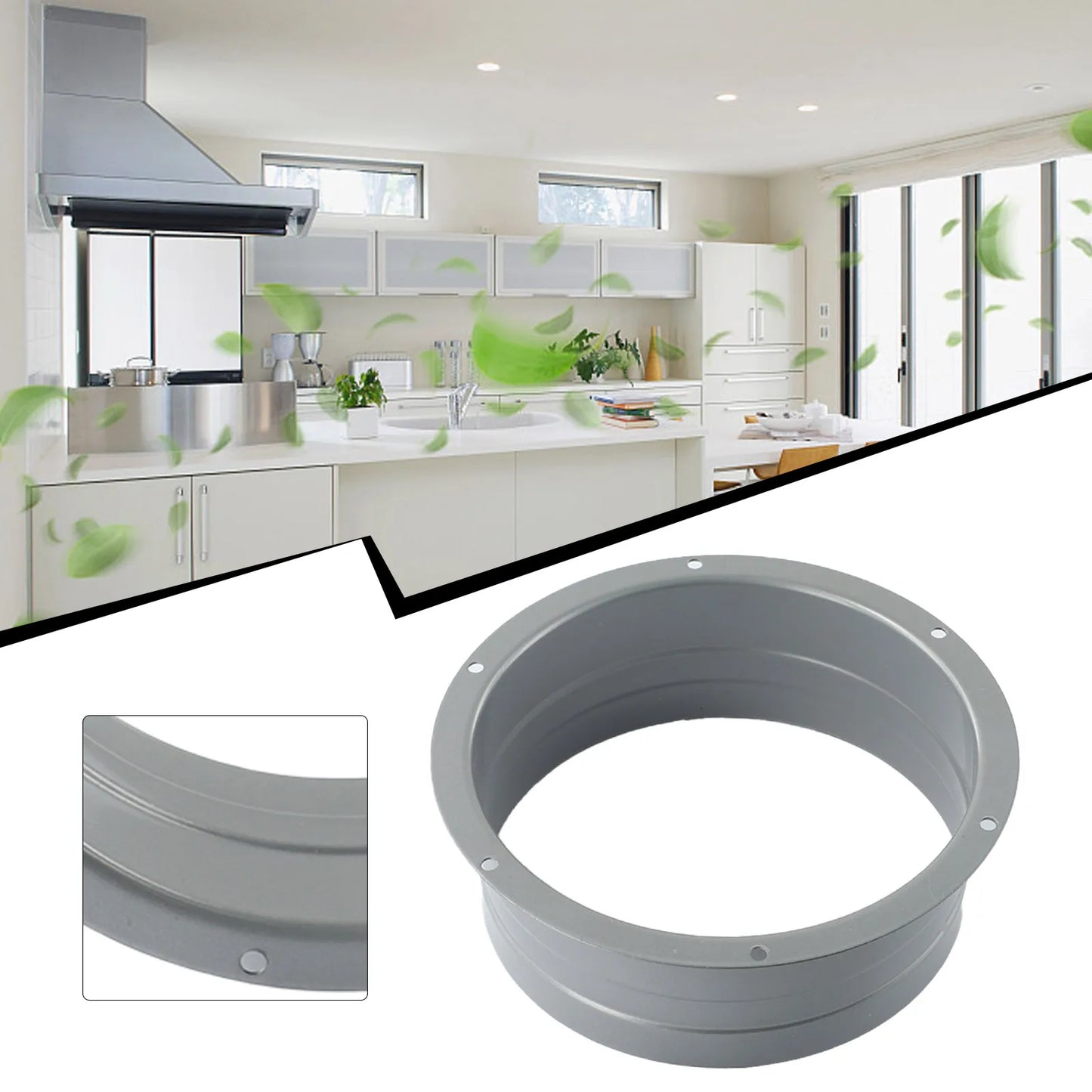 75- Metal Pipe Flange Air Ventilation Hose Connector Kitchen Bathroom
