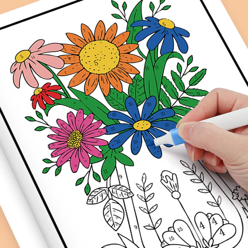 32 Pages Number Mandala Coloring Book Adults Relaxation Stress Relief