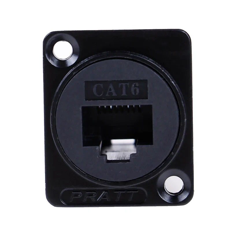 D-Type RJ45 Female Socket Cat6 Panel Mount Ethernet Adapter