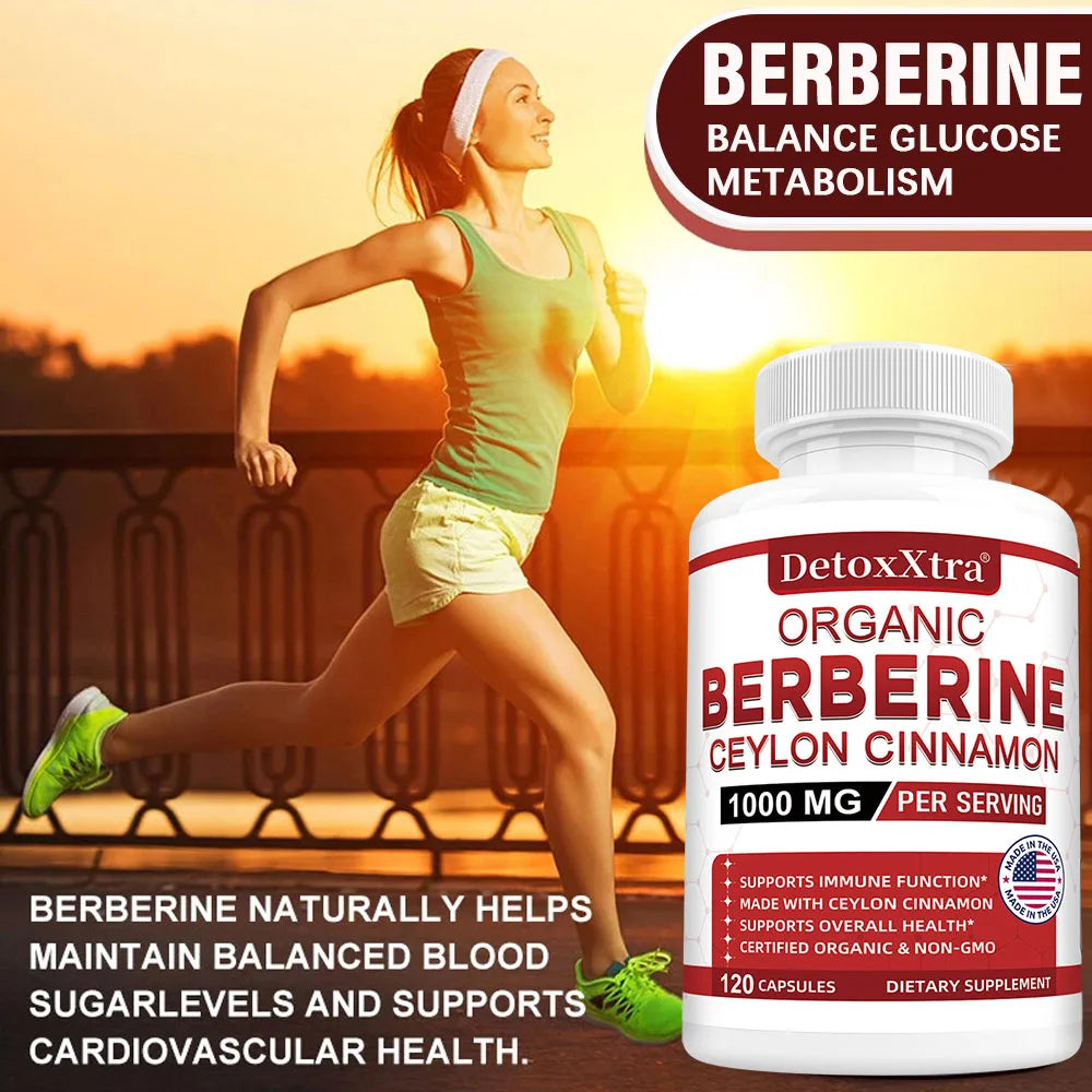 Berberine with Ceylon Cinnamon - Boosts Immunity, Promotes Digestive Health, Improves Bodily Functions, Increases Energy Levels Travel Accessories Peaceful Pleasures Health and Wellness